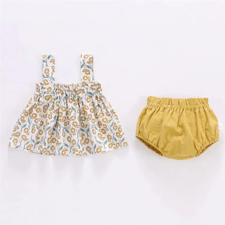 Floral Halter Top and Bloomers Set