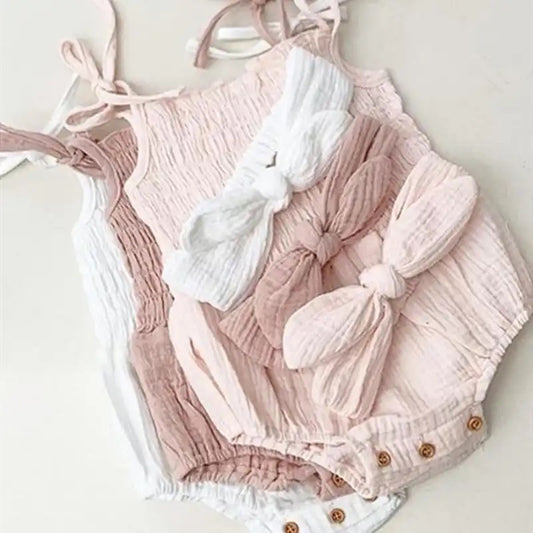 Summer Crinkled Cotton Romper