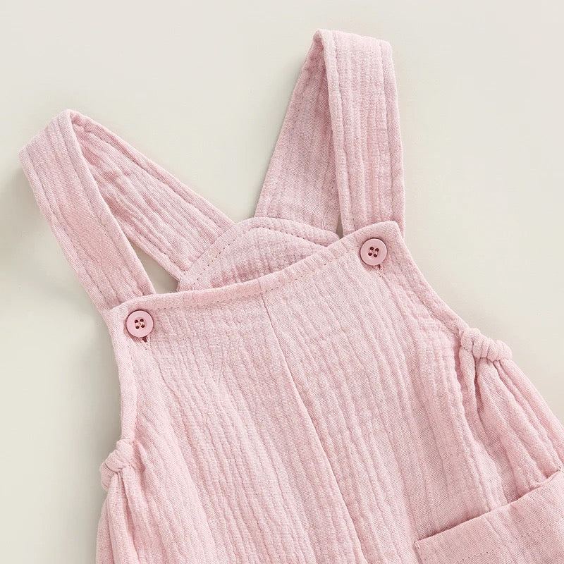 Crinkled Cotton Overalls