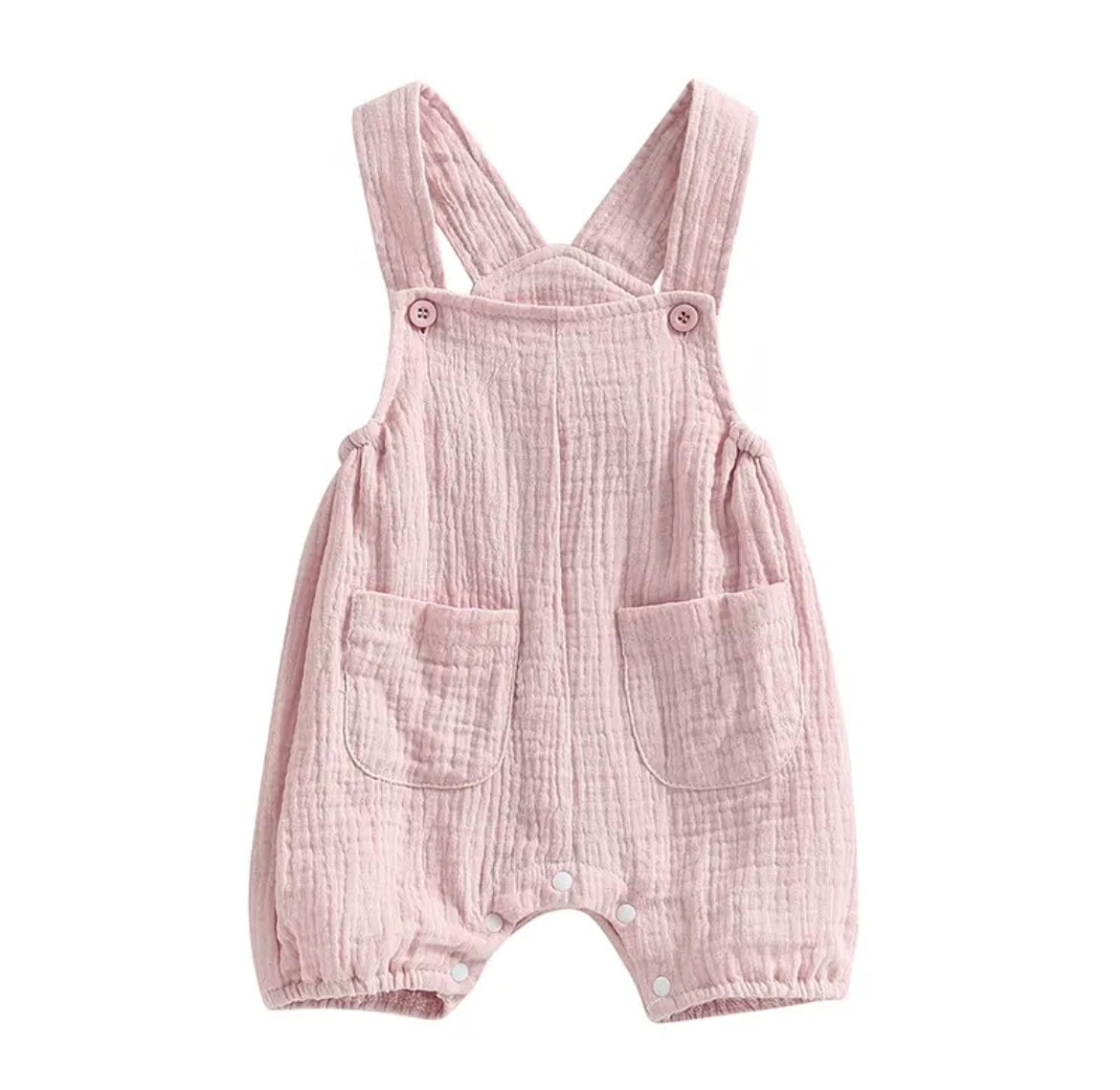 Crinkled Cotton Overalls