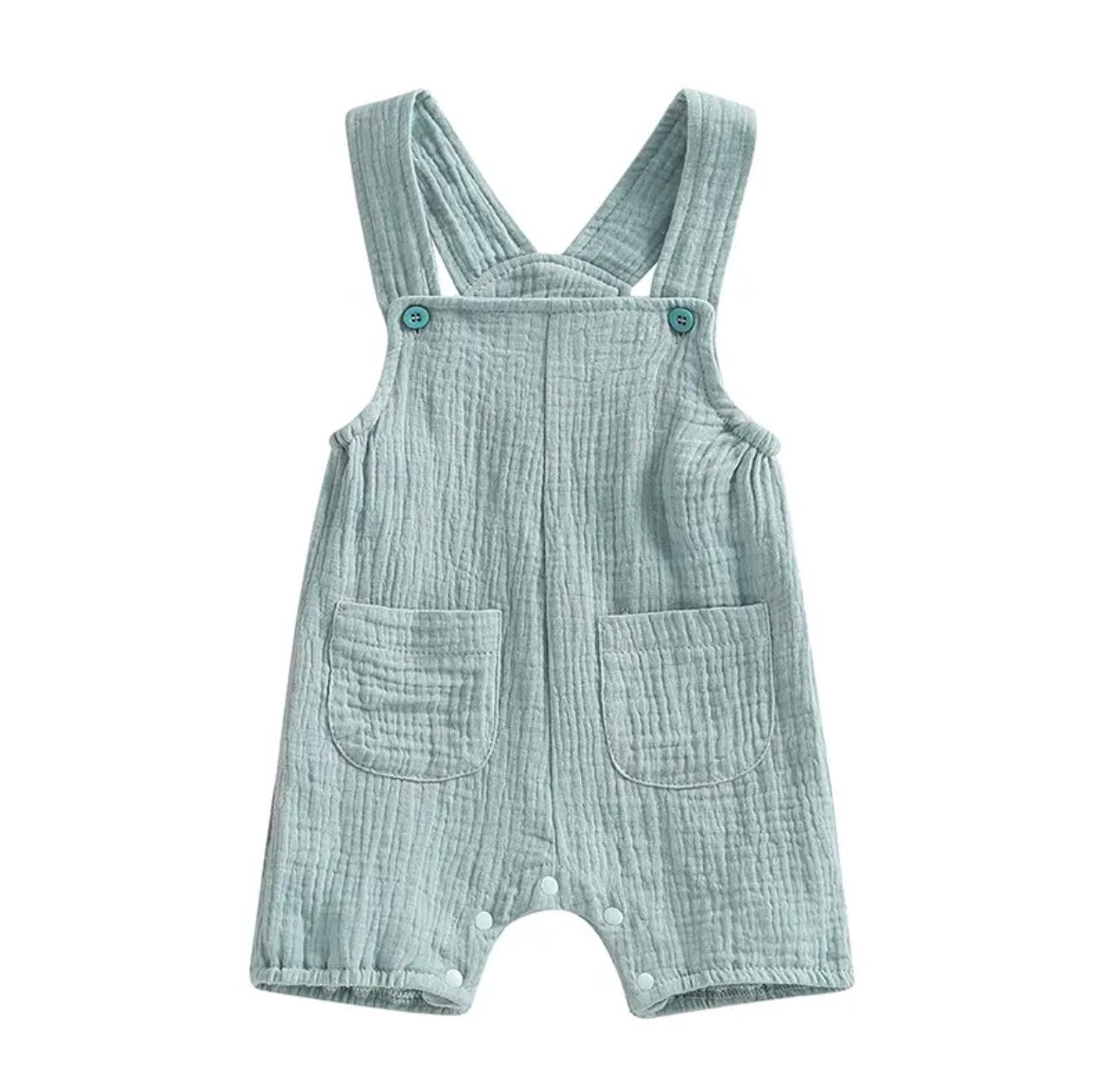 Crinkled Cotton Overalls